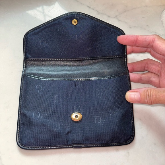 Vintage Dior Monogram snap Wallet. Navy Blue. France - Picture 3 of 4